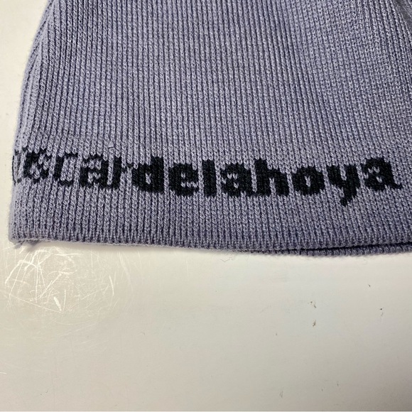 Vintage Oscar De La Hoya Beanie Hat Knit Stocking Grey Black Golden Boy Boxing - Picture 4 of 7